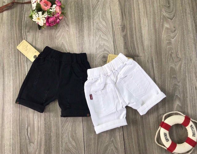 Quần sooc kaki mẫu rách trơn sành điệu cho bé