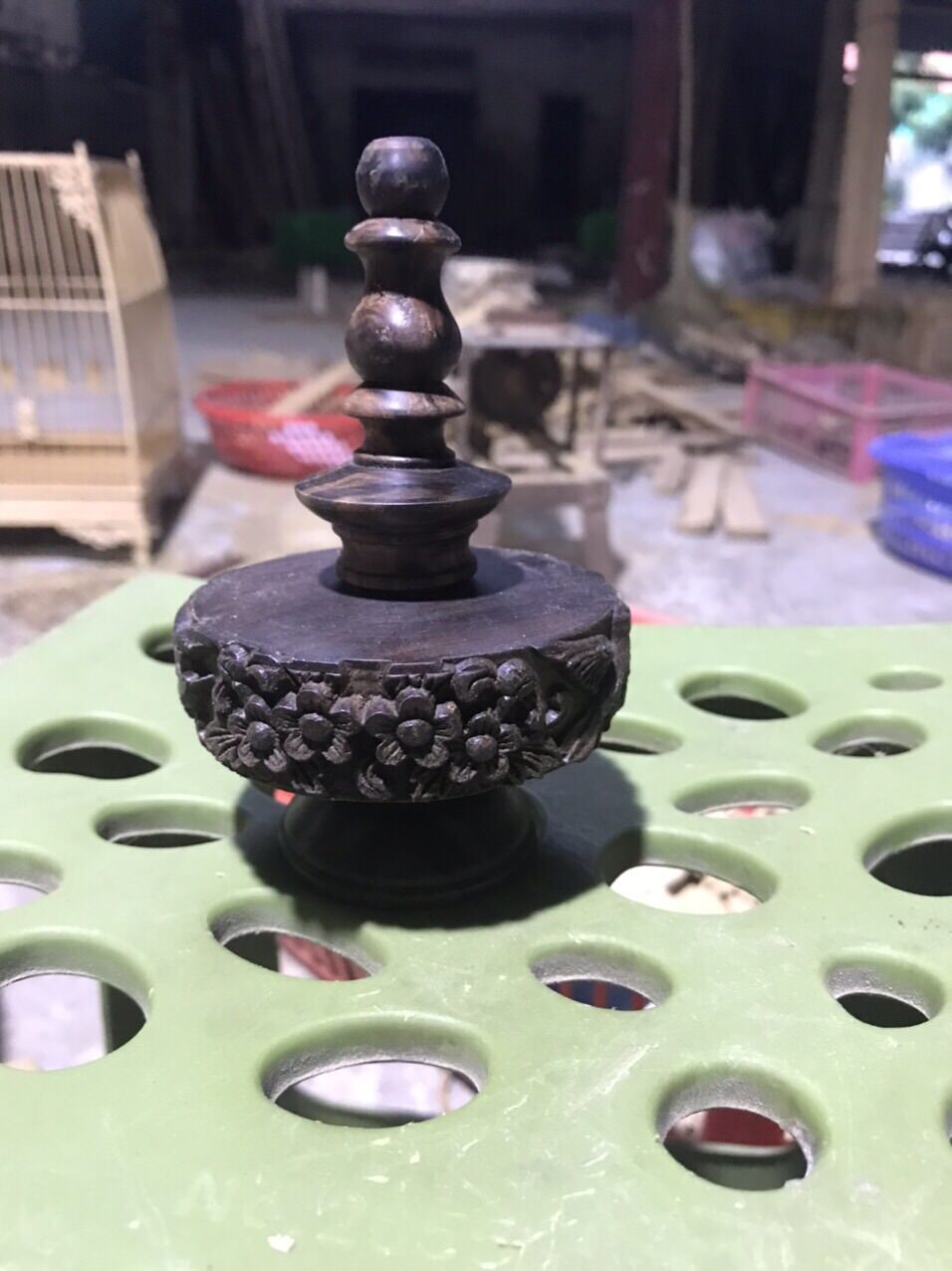 Nậm gỗ mun cho lồng mào -phụ kiện lồng chim cảnh
