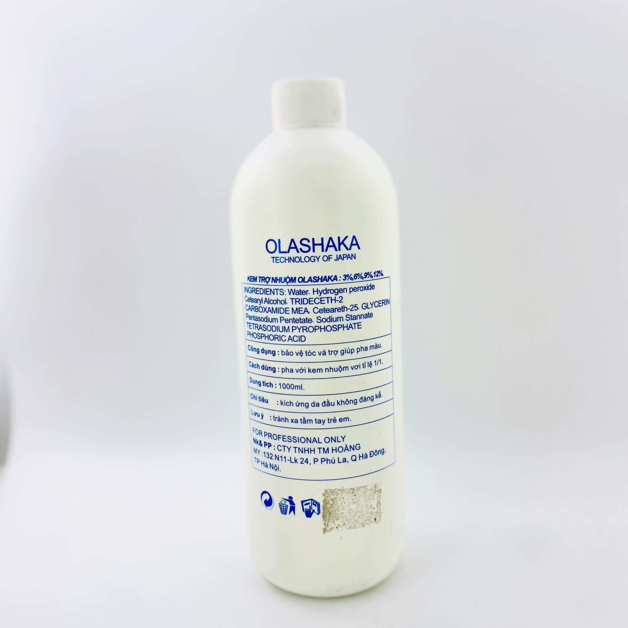 Oxy trợ nhuộm tóc OLASHAKA(New) 1000ml