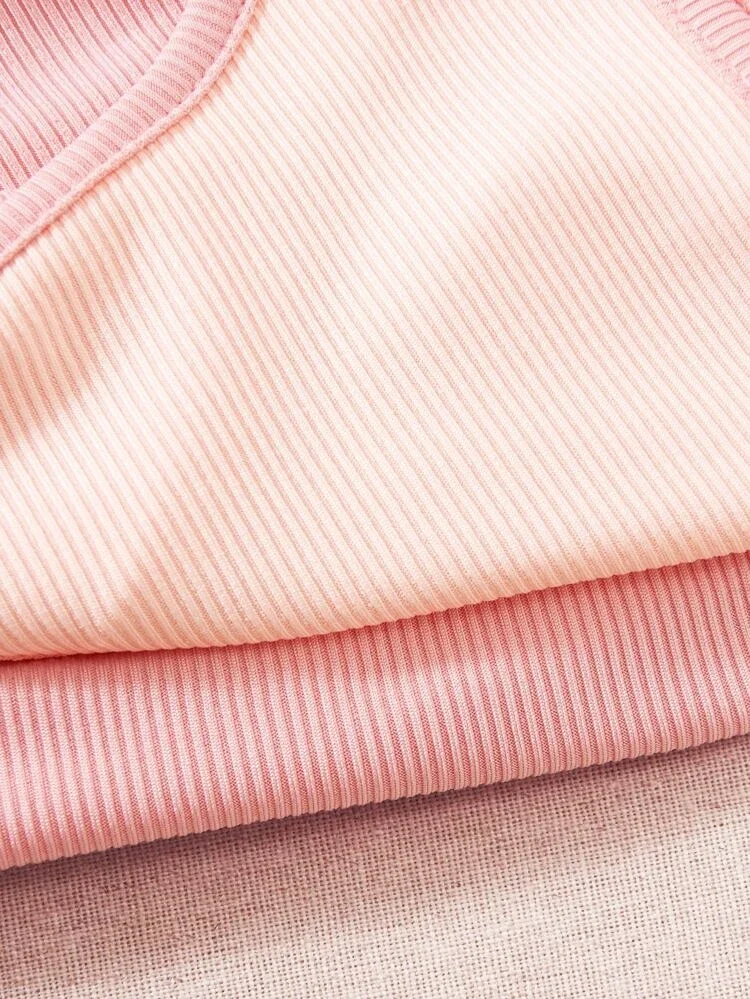 Áo croptop cổ tròn sát nách đan chéo hai màu (0731)
