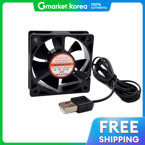 Evercool USB 60mm Case Fan Cooler 2-Ball Usb-Ec6020L05B USB Cooler System Cooler USB Giá 665,250 Đồng*Miễn phí vận chuyển