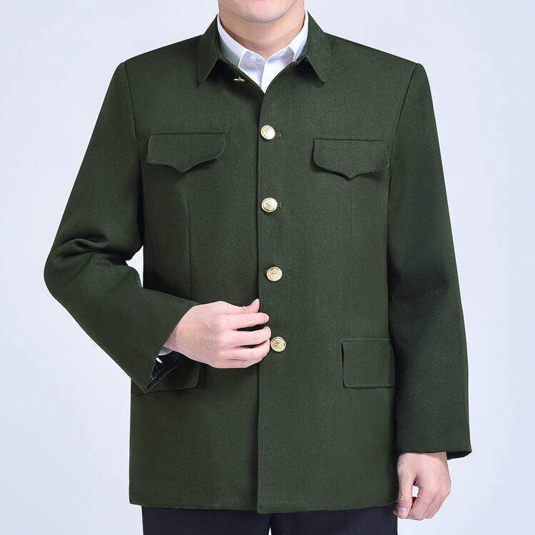 Trang phục tôn trung sơn xuân thu áo khoác trang phục quân đội áo trang phục cho bố cổ bẻ cho người trung niên và già trang phục phong cách trung quốc trang phục trung sơn cho người già