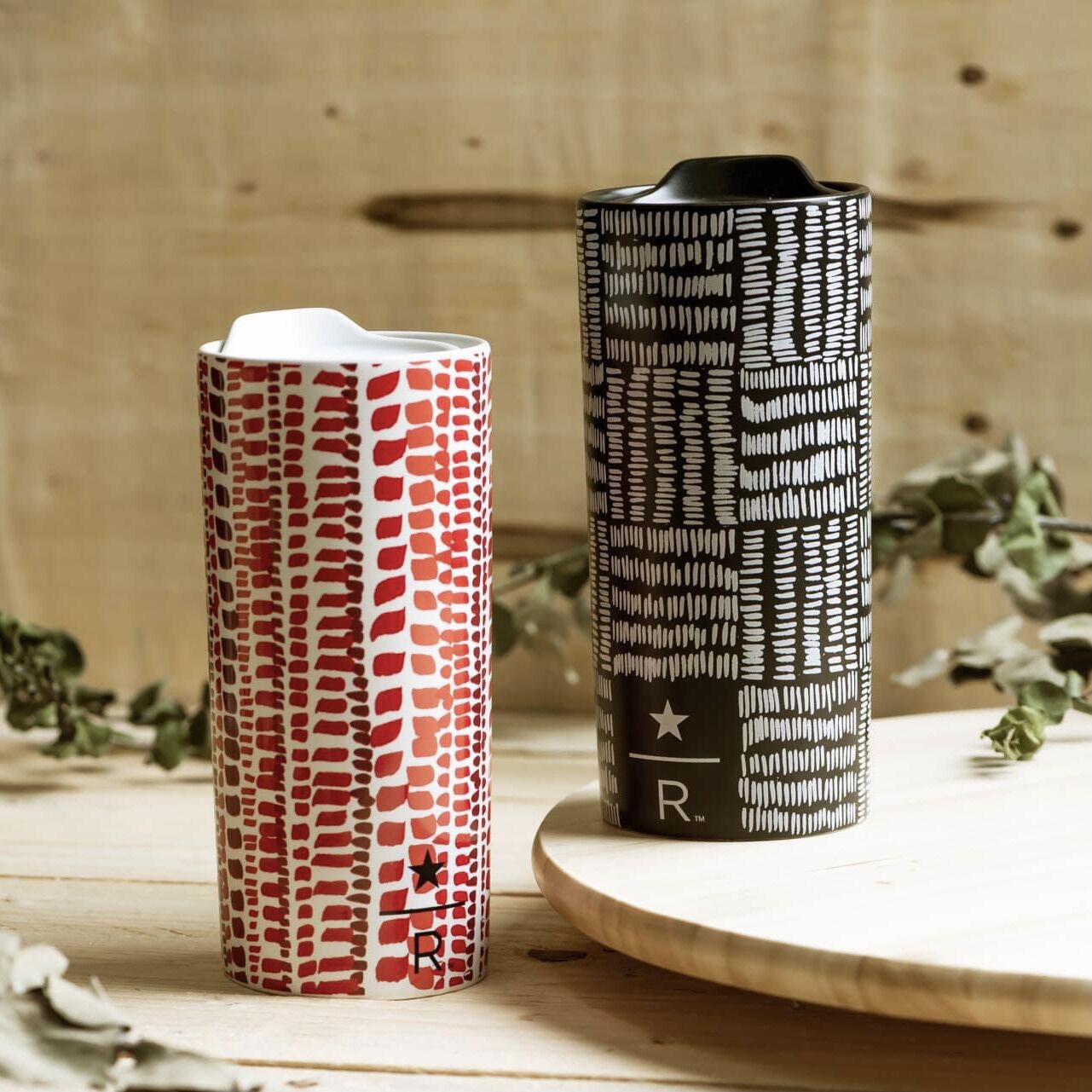 - bộ đôi cốc sứ reserve black/ red zebra double wall ceramic mug 10oz
