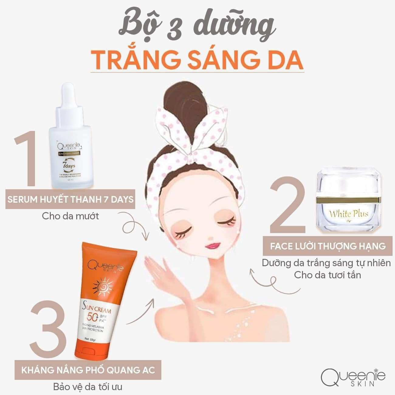 COMBO 3 dưỡng da 7 ngày trắng hồng rạng rỡ