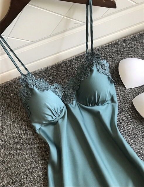 [HCM]Váy ngủ lụa satin V01 - Hàng Quảng Châu cao cấp