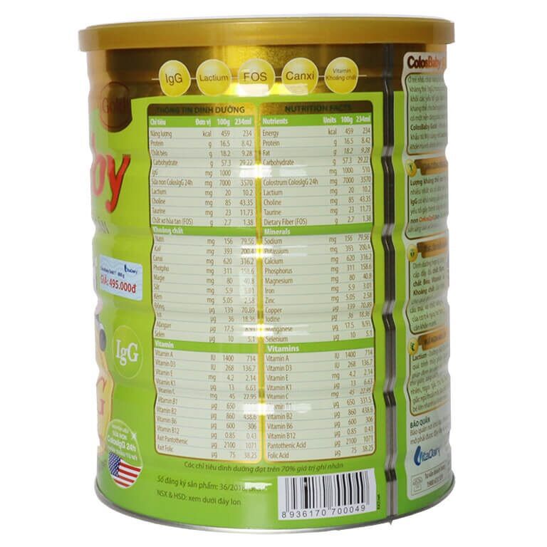 Colosbaby Gold 1+ 800gr (date 2026 mã Qr tích xu- quà)
