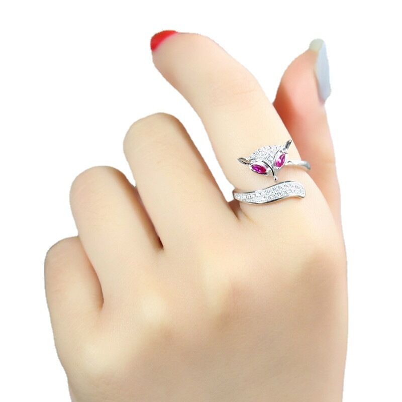 nhẫn hồ ly bạc 925