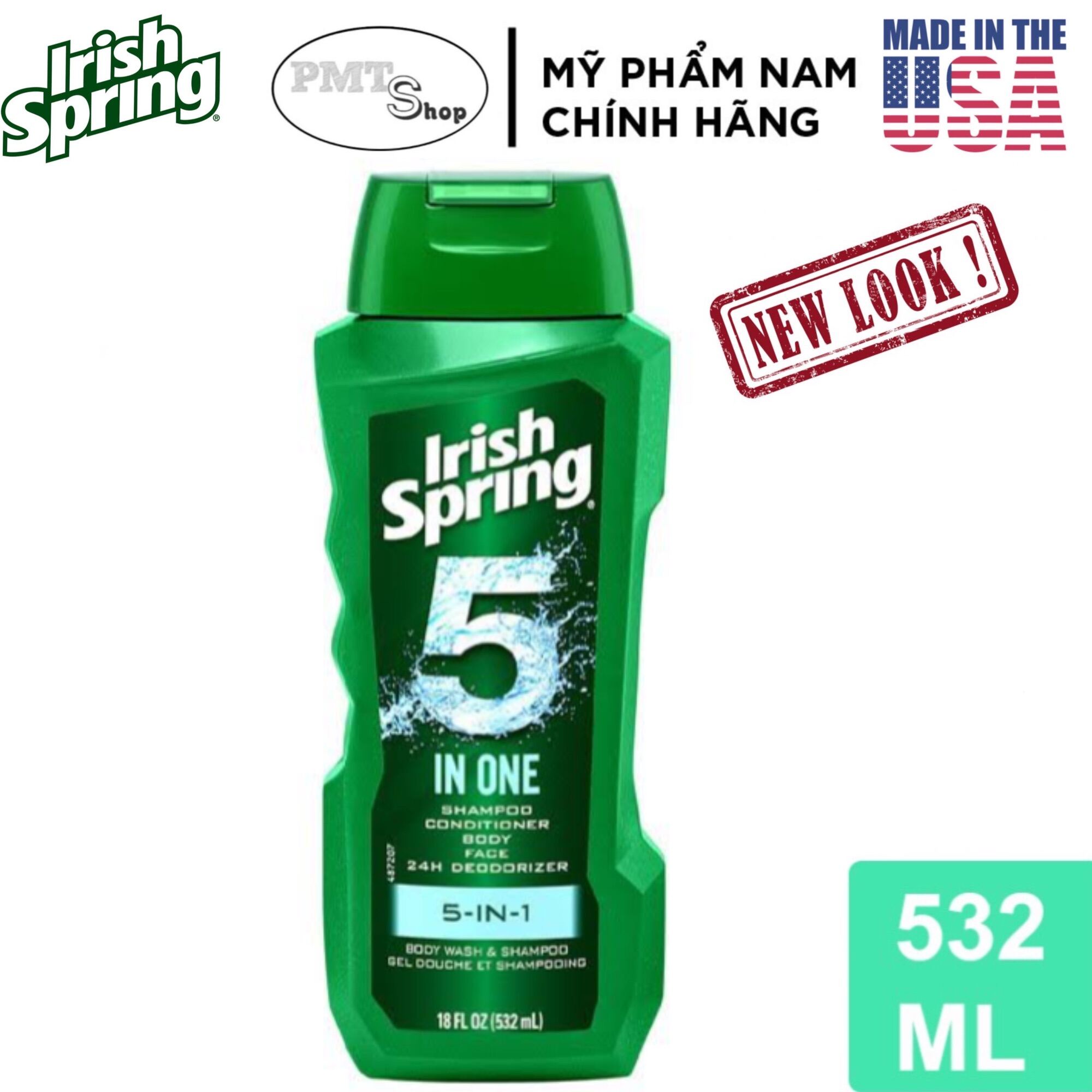 Sữa tắm gội toàn thân nam Irish Spring 5in1 Hair, Face thumbnail