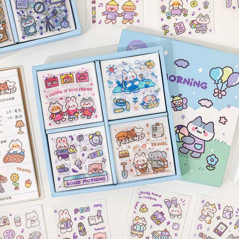 🌸Set 100 tấm sticker nhãn dán trang trí sổ good morning mẫu mới 🌸