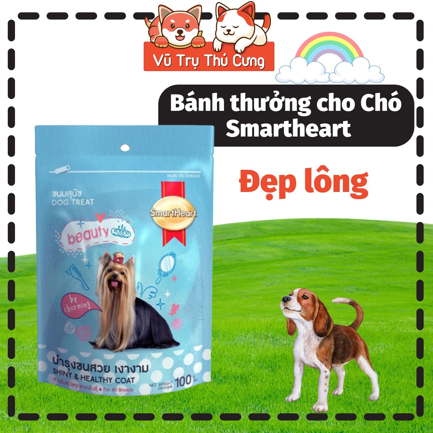 Bánh thưởng,Snack cho Chó Smartheart 100g