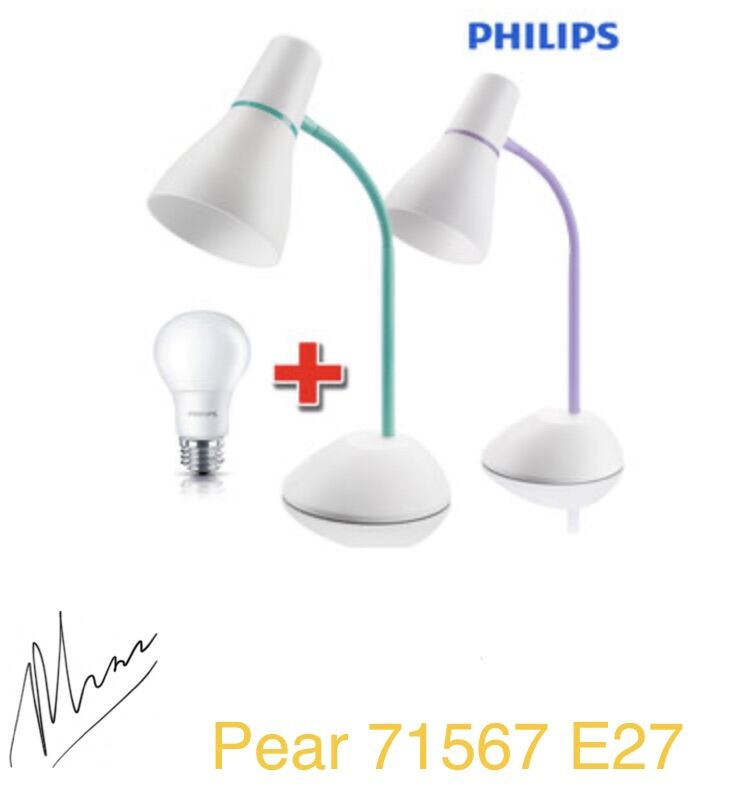 Đèn bàn Pear 71567 sử dụng bóng đui E27 (Bao gồm bóng Led Bulb Mycare 6w) [Philips chính hãng]
