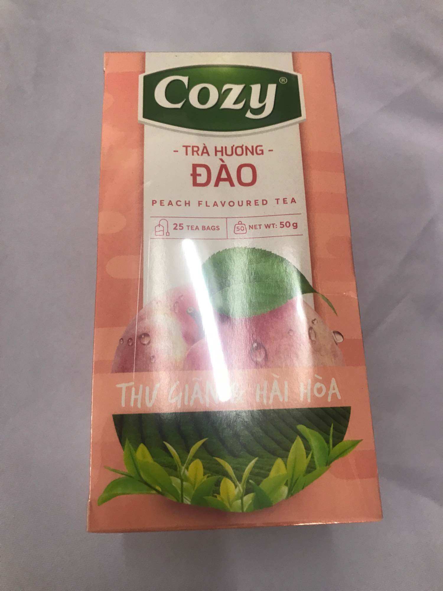 Trà Cozy hương đào, hộp 50g gồm 25 túi trà
