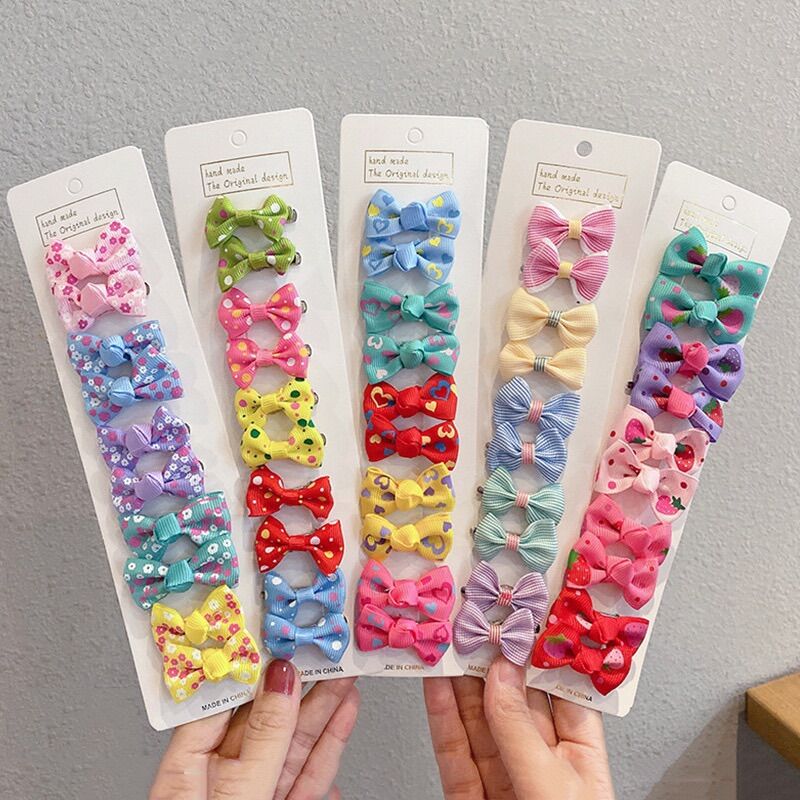 Set 10 kẹp tóc nơ xinh xắn đáng yêu cho bé