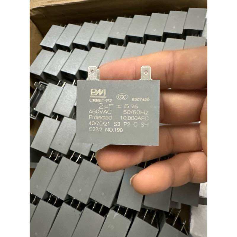 Tụ Điện 2UF Chạy Quạt Điều Hòa,Quạt Hơi Nước,Quạt Bàn,Quạt Cây,Máy Bơm..