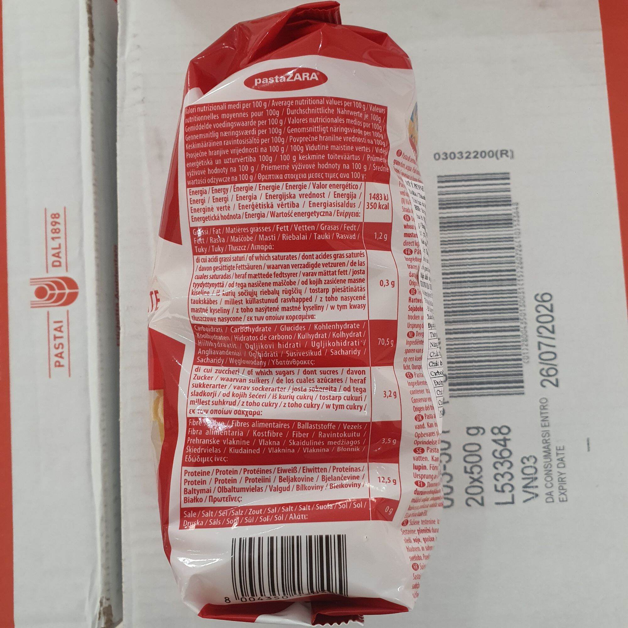 Nui ý (ống xéo 67) 500g – Pasta Zara