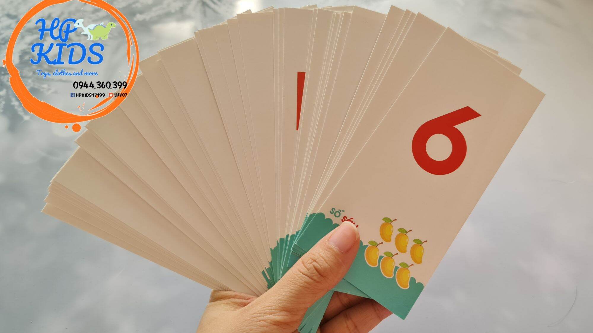 Bộ flash card 44 thẻ học chữ và số