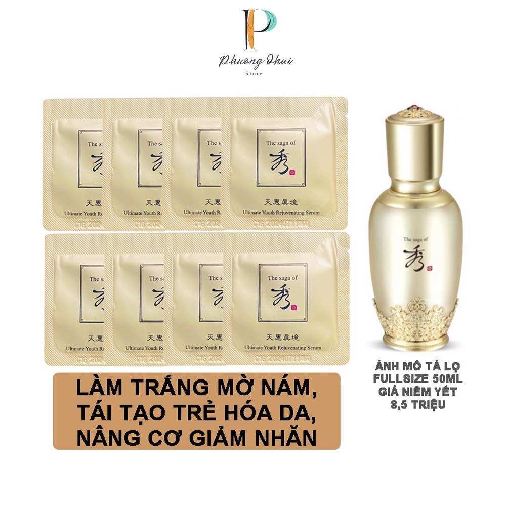 Tinh Chất Tái Sinh Da Saga Ultimate Youth Rejuvenating Serum Tái Tạo, Trẻ Hóa Làn Da 1ml
