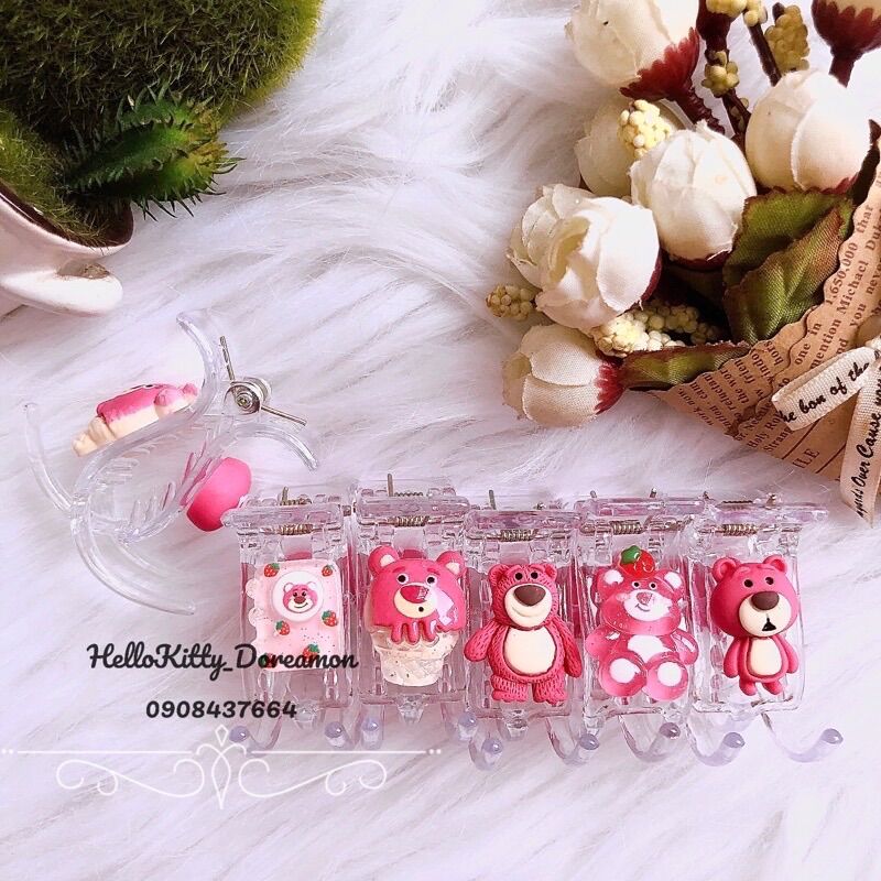 SET 5c KẸP TÓC CÀNG CUA 3 RĂNG GẤU DÂU LOTSO