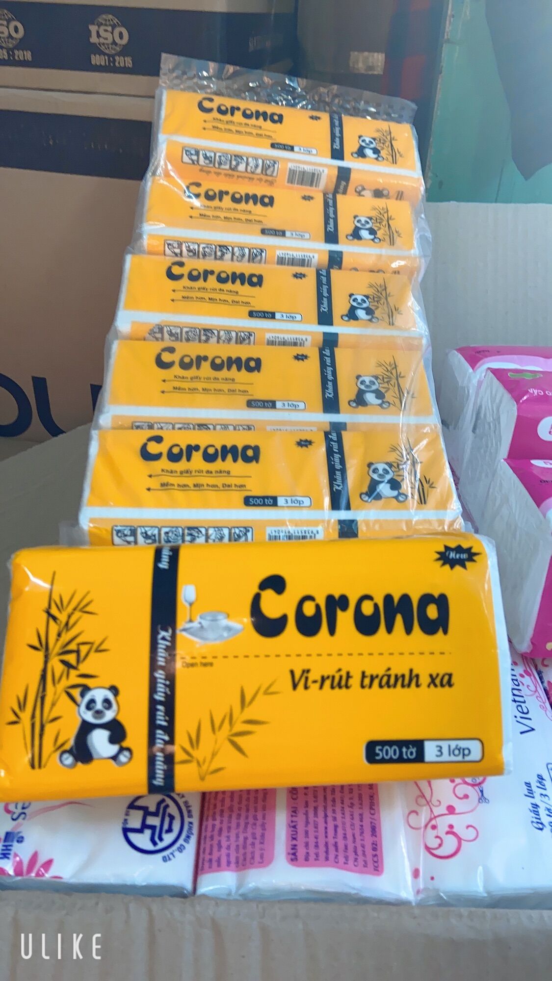 Giấy rút Corona gói 500 tờ mềm dai mịn