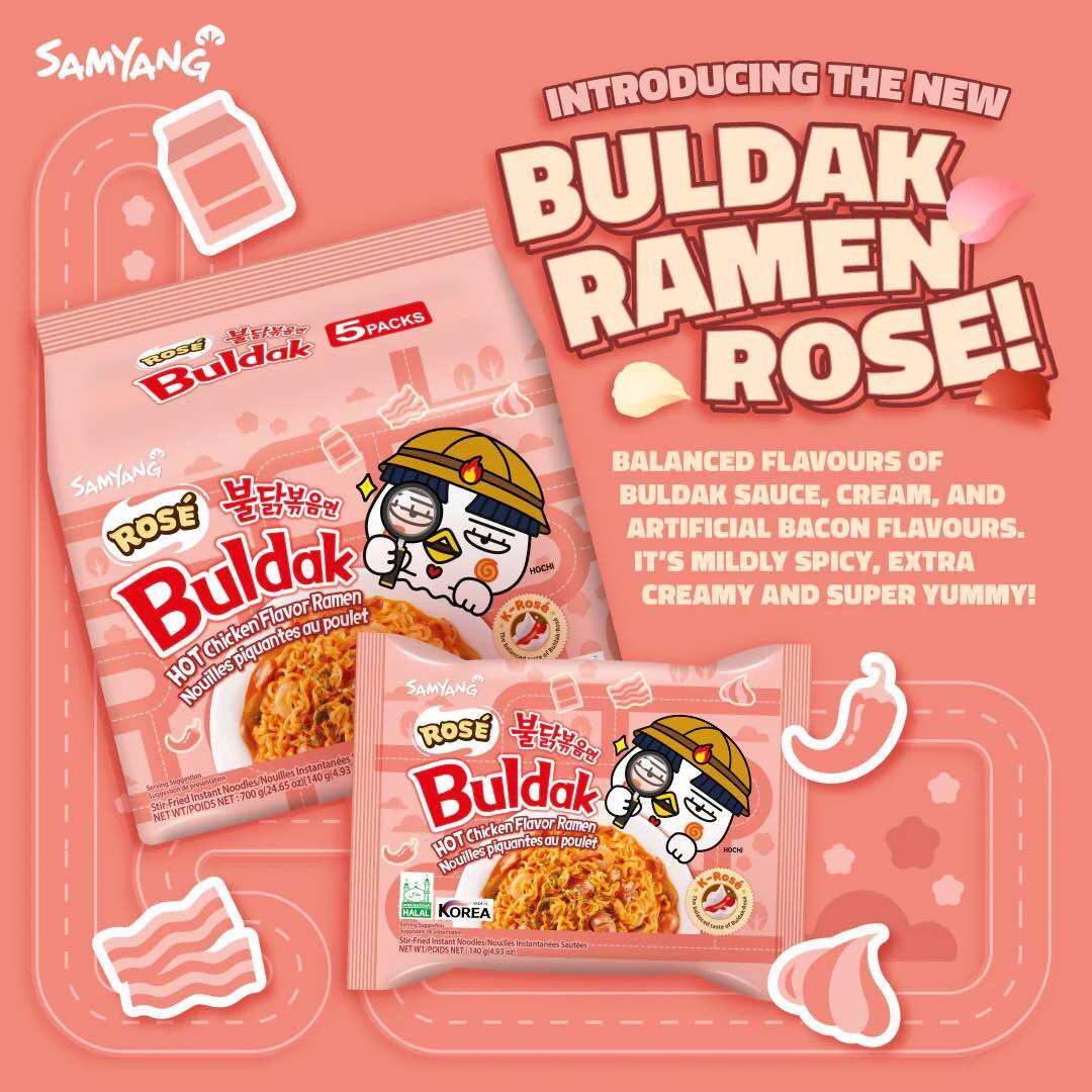 Lốc 5 gói - Mì cay Samyang Rose/Mì trộn cay sốt hoa hồng / Mì khô gà cay hoa hồng/ Mì samyang rose