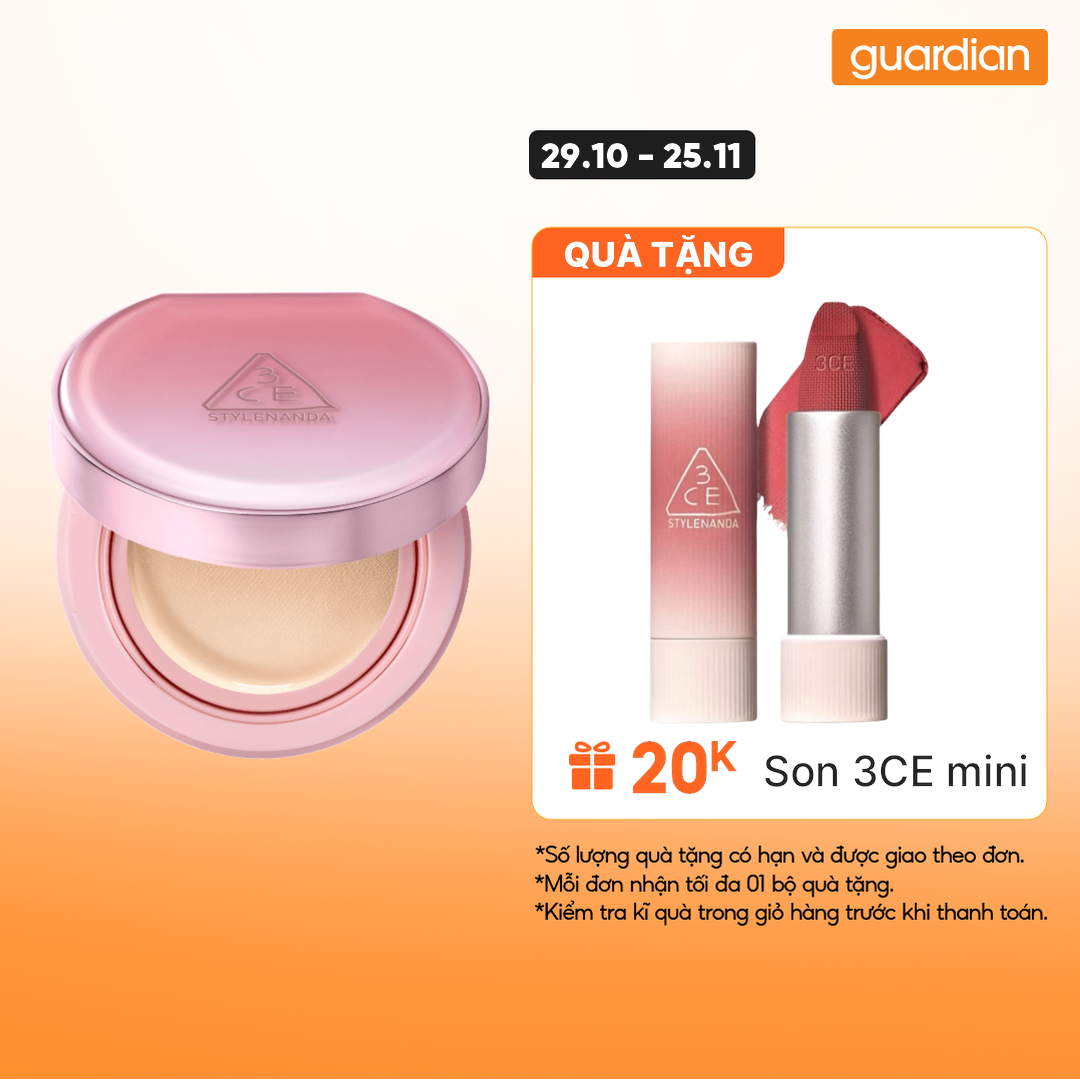 Phấn Nước Giúp Da Sáng Tự Nhiên 3ce Fitting Mesh Cover Cushion 11gr  Guardian Việt Nam