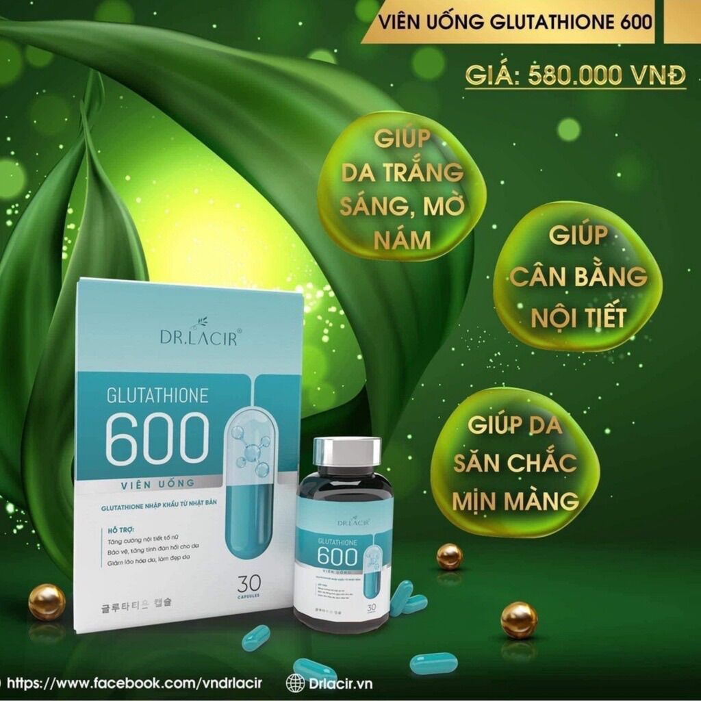 Viên uống trắng da Glutathione 600 Dr