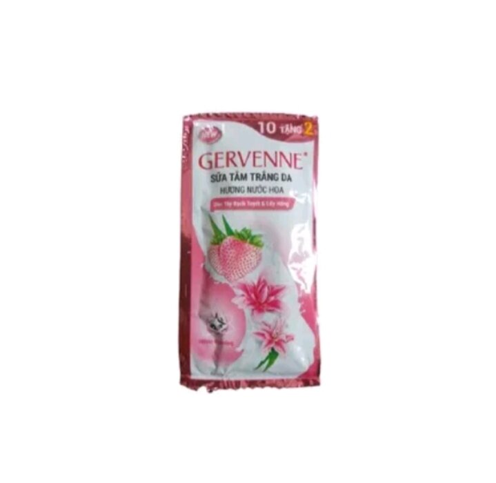 Dây 12 gói sữa tắm trắng da gervenne hồng