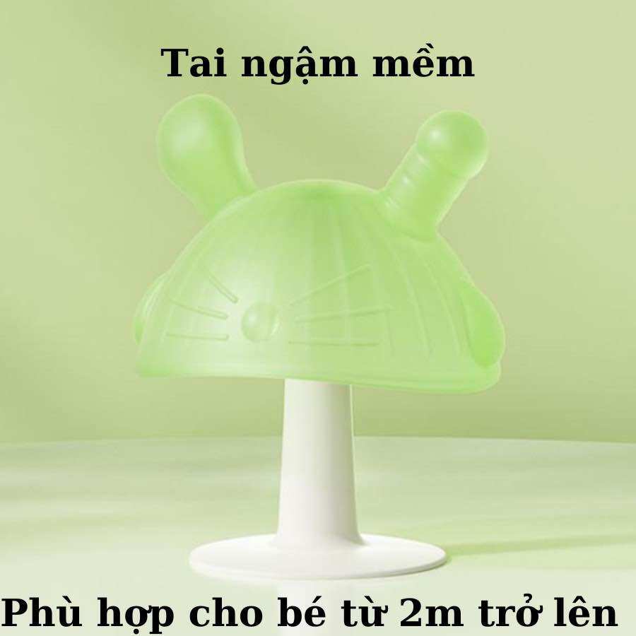 Gặm nướu cho bé KIDZOO ngậm nướu silicon đầu ngậm mềm cho trẻ từ 3 tháng trở lên giảm ngậm tay mút tay do thói quen