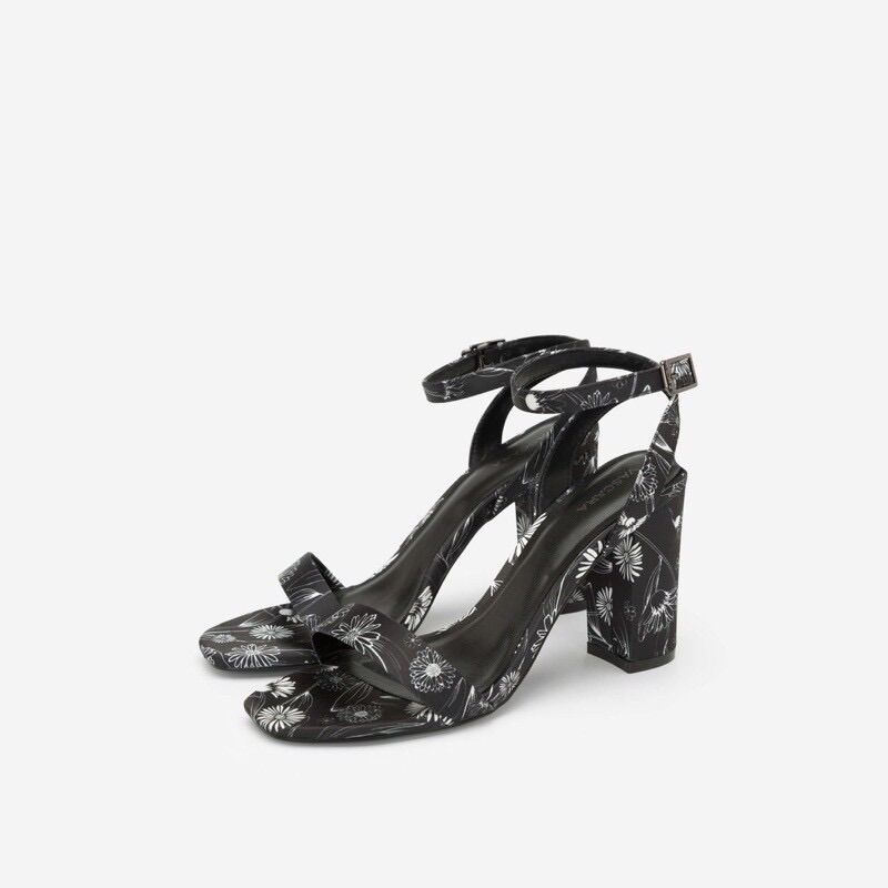 Giày Nữ Ankle Strap Cúc Họa Mi Vascara - SDN 0648 - Hoa Văn
