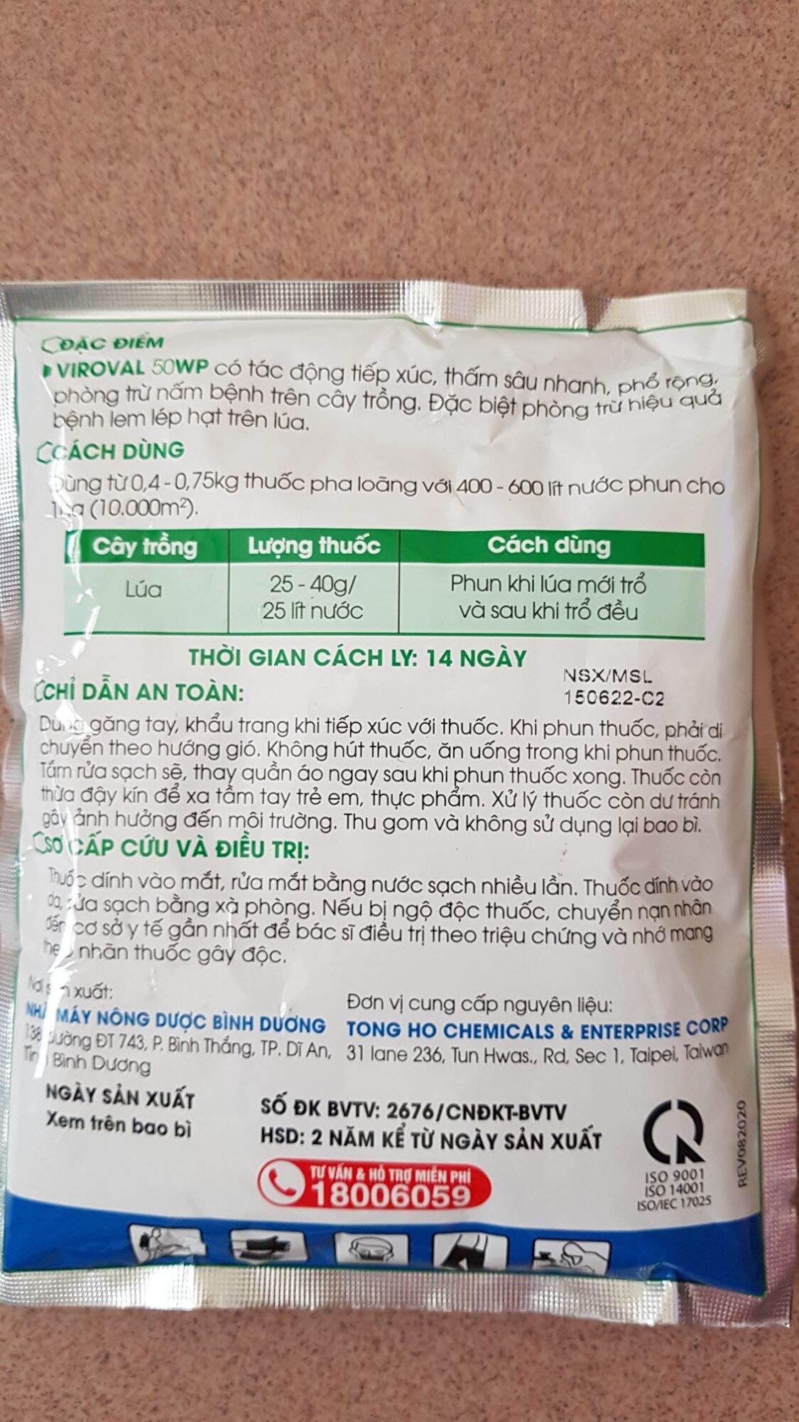Thuốc trừ bệnh VIROVAL 100gr