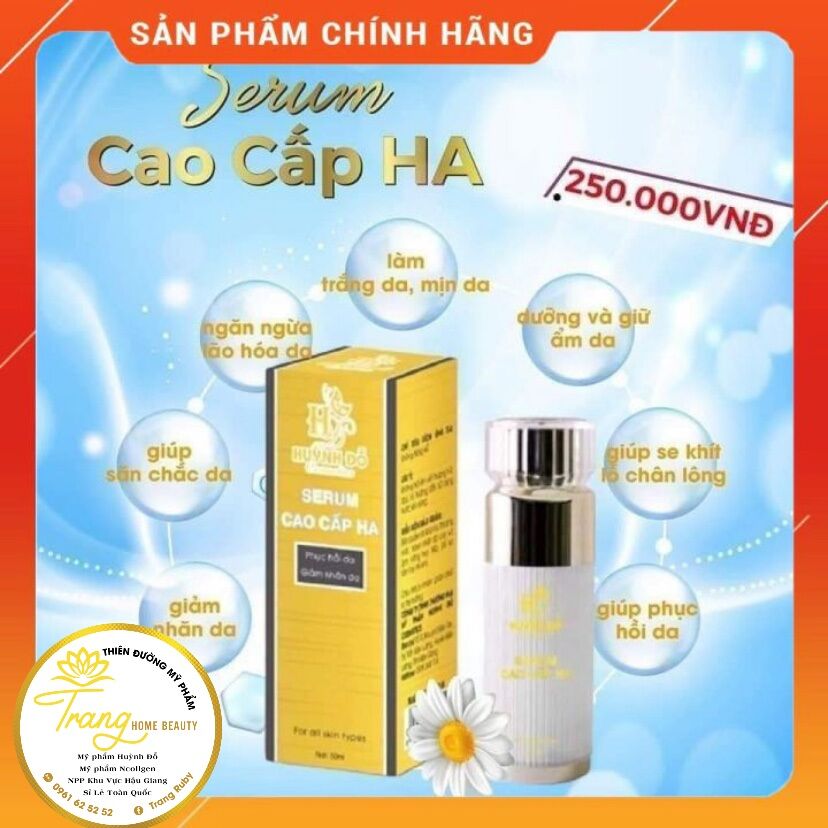 Serum cao cấp HA Huỳnh đỗ, Trang ruby, dưỡng ẩm chuyên sâu, ngăn ngừa lão hóa, làm trắng da mịn da
