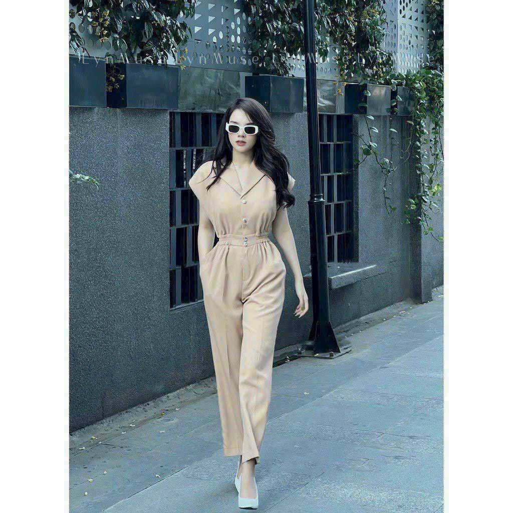 JUMT CỔ VEST PHỐI NÚT LUƯN THUN