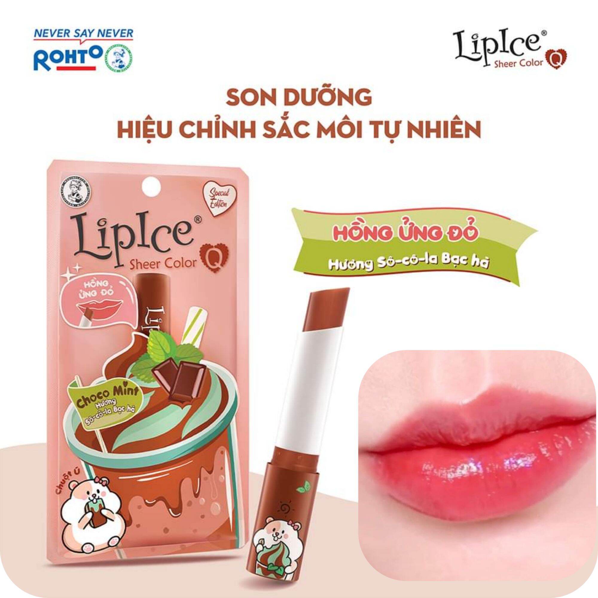 [ MẪU MỚI ] Son Dưỡng Hiệu Chỉnh Sắc Môi Tự Nhiên Lipice Sheer Color Q - ( thỏ 7 màu, trà xanh, socola, trà sữa, dâu )