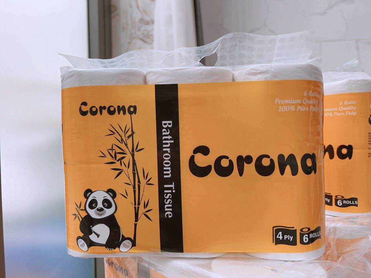 Khăn giấy cuộn 6 cuộn không lõi 4 lớp Corona