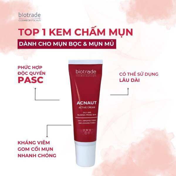 [Lọ Chiet và Fullbox]Kem Chấm Mụn BIOTRADE ACNAUT ACTIVE Cream
