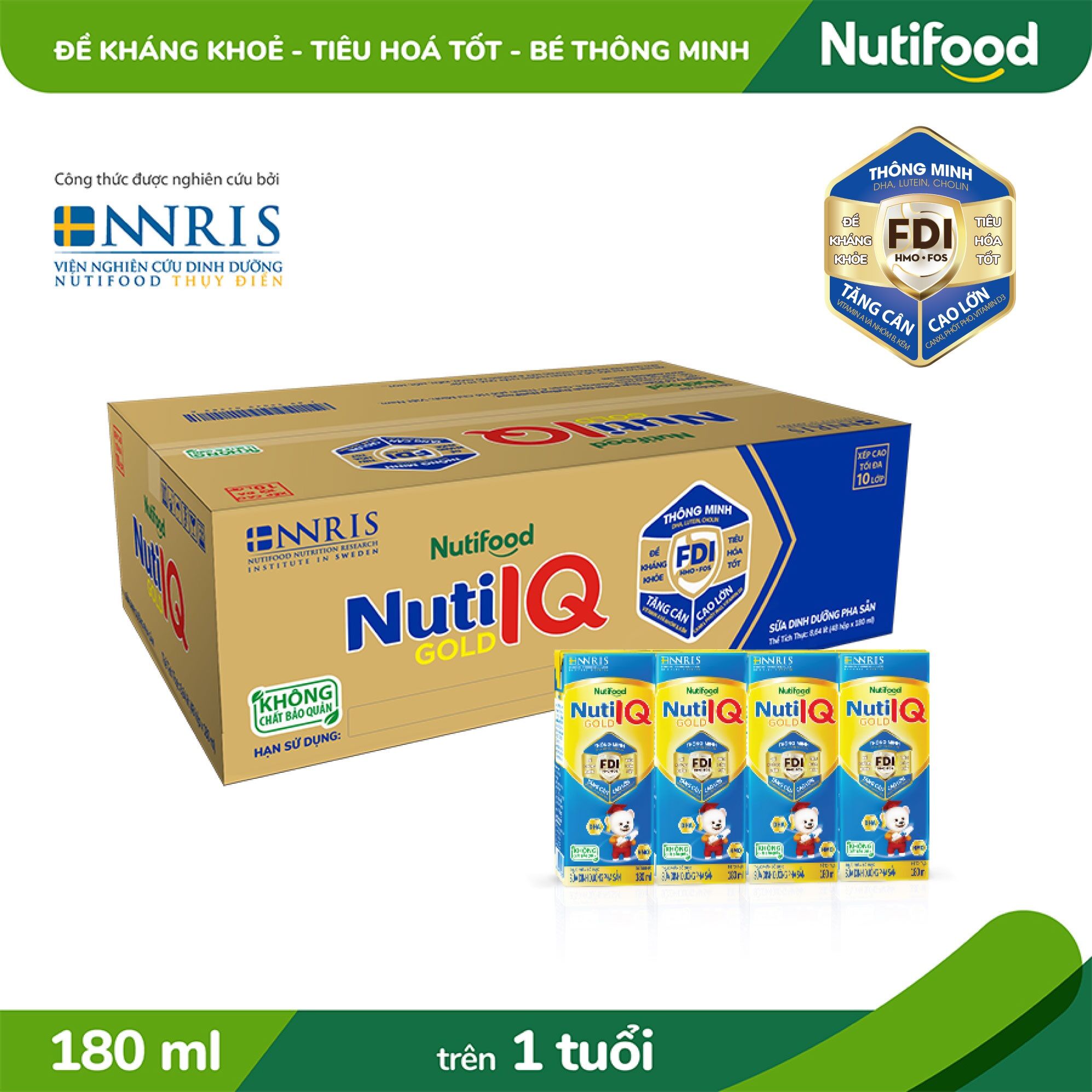 Sữa Pha Sẵn Nuti IQ Gold 180ml