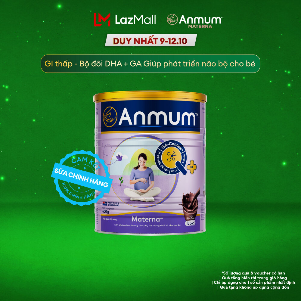 [Voucher giảm đến 16%][FREESHIP 0Đ TOÀN QUỐC] Sữa Bột Dành Cho Mẹ Bầu Anmum Materna Hương Socola 400G