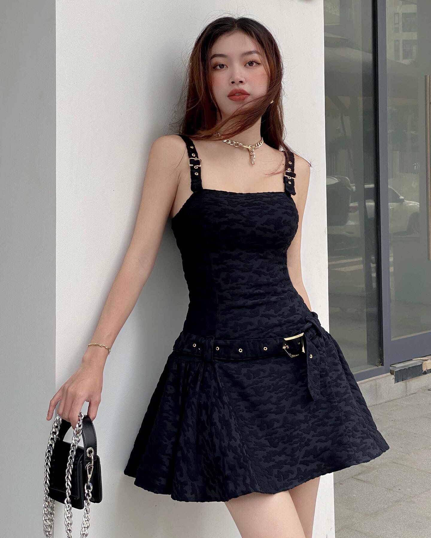 Đầm ôm body dáng xòe họa tiết Camouflage - LaCharme Rainy dress