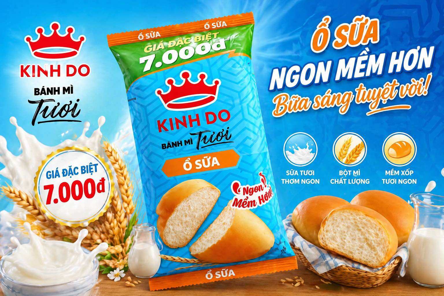 Bánh Mì Kinh Đô Tươi - Ổ Sữa Không Nhân