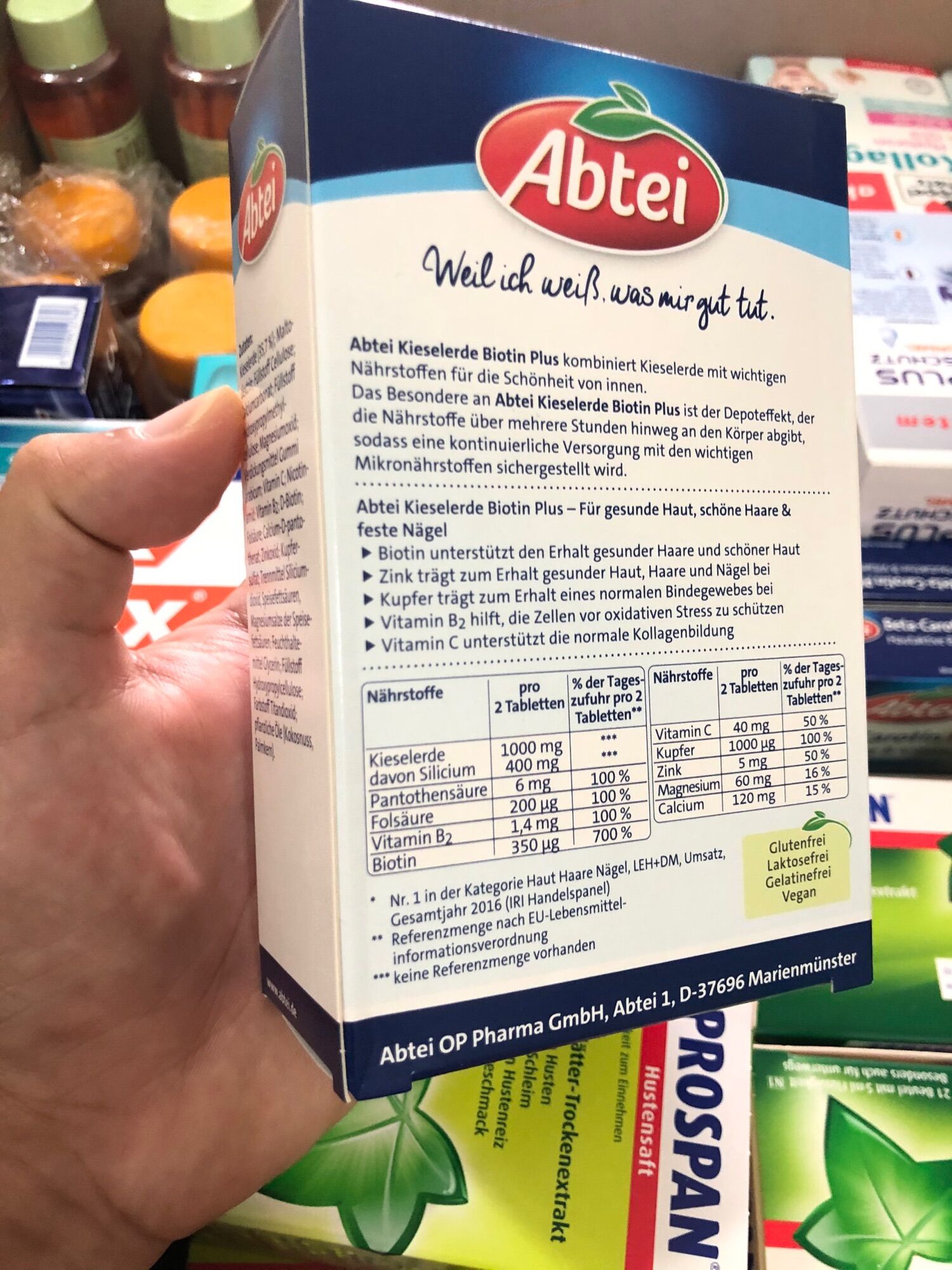 [Bill Đức] Viên đẹp da khoẻ tóc Abtei Biotin Plus 56 viên