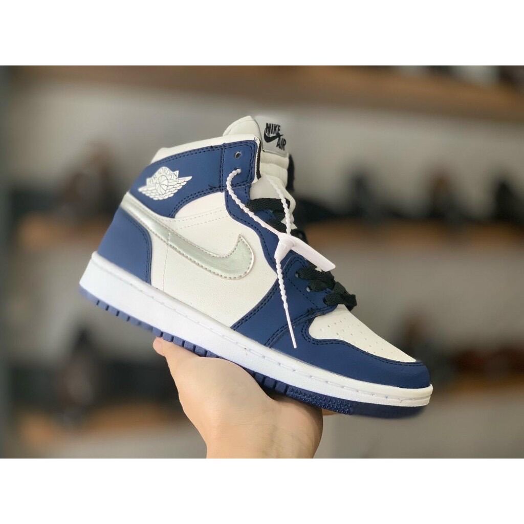 Giày thể thao JD cao cổ xanh tím than