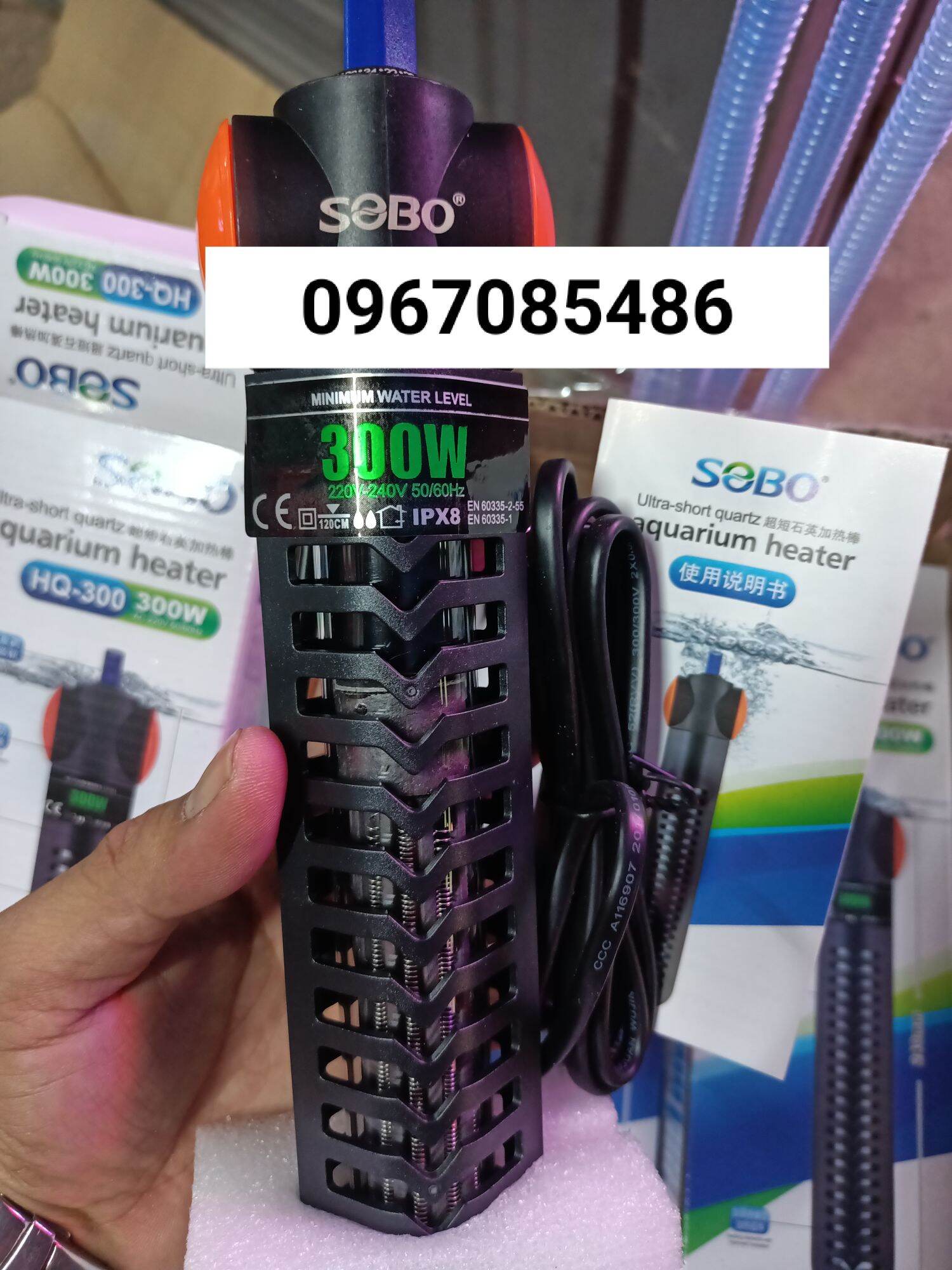 Sưởi Bể Cá , Sưởi Ấm Hồ Cá SOBO HQ 300w