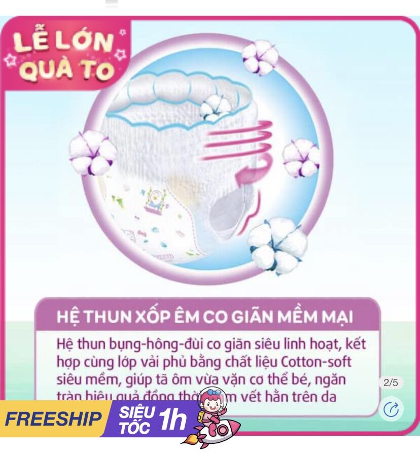 Bỉm tã quần Bobby size L 68 miếng (9-13kg)