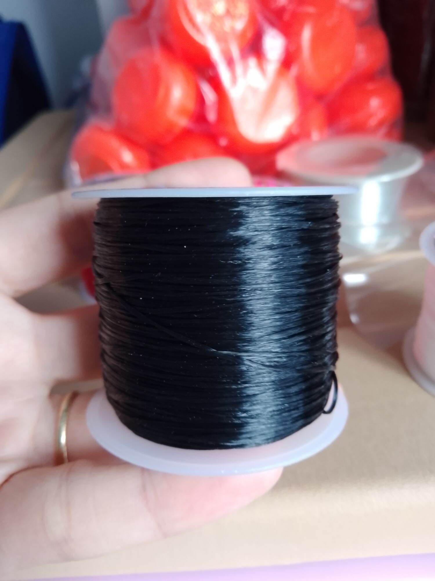 Cuộn cước lụa co giãn xâu vòng 50m cuộn dày loại 1