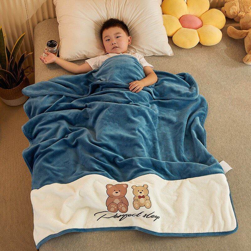 Chăn tuyết gấu teddy cho bé size 110 x 150cm