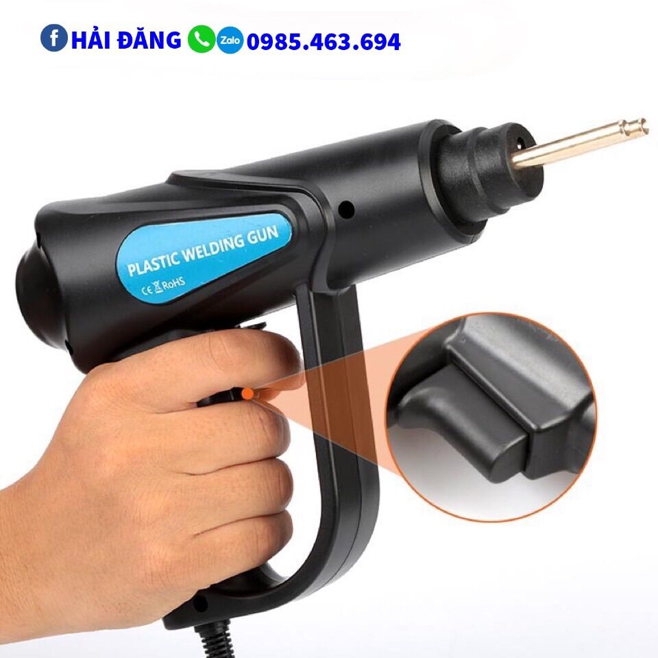 Mỏ hàn nhựa, Máy hàn nhựa ô tô, xe máy, Tặng kèm kìm và 200 ghim hàn