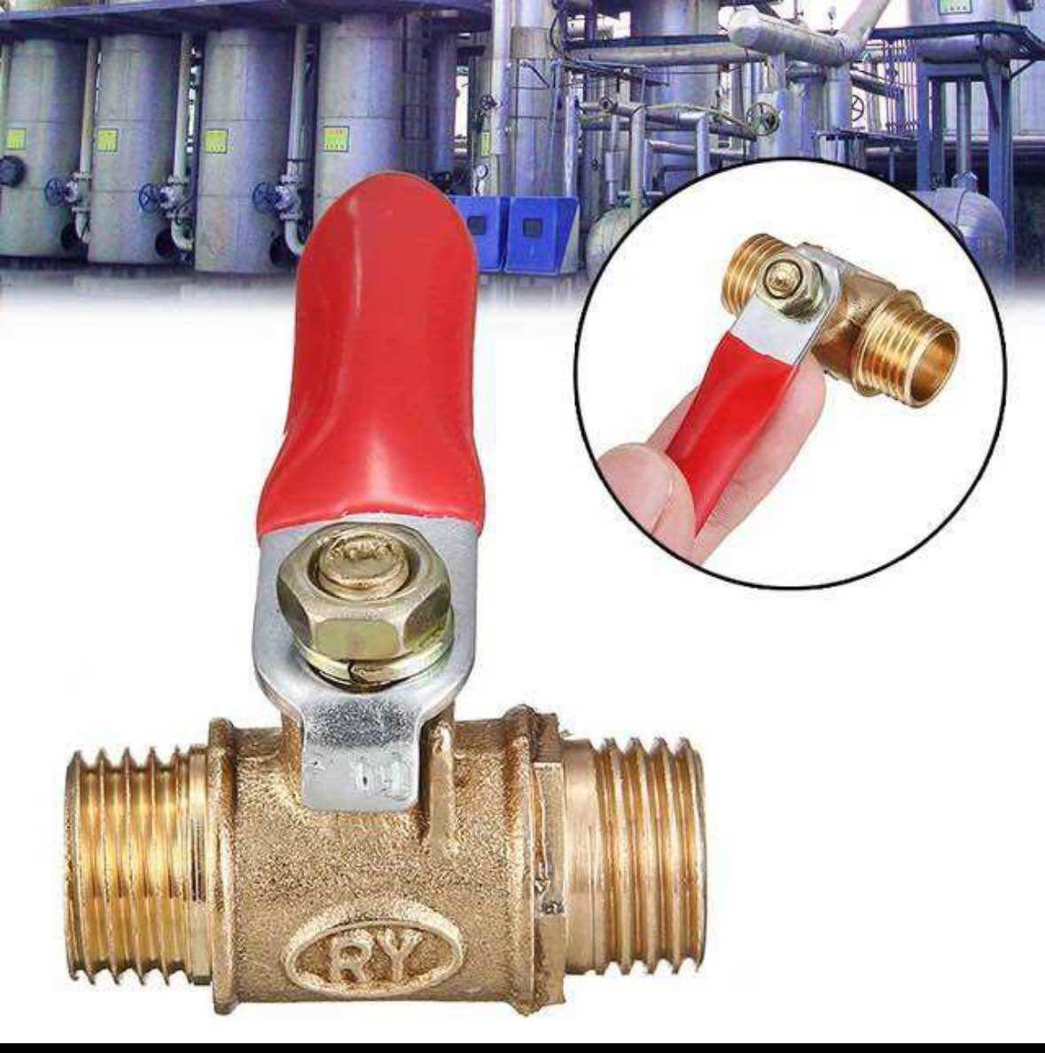 Van hơi đồng 1/4 ren ngoài 13 hai đầu ngoài,khoá van hơi