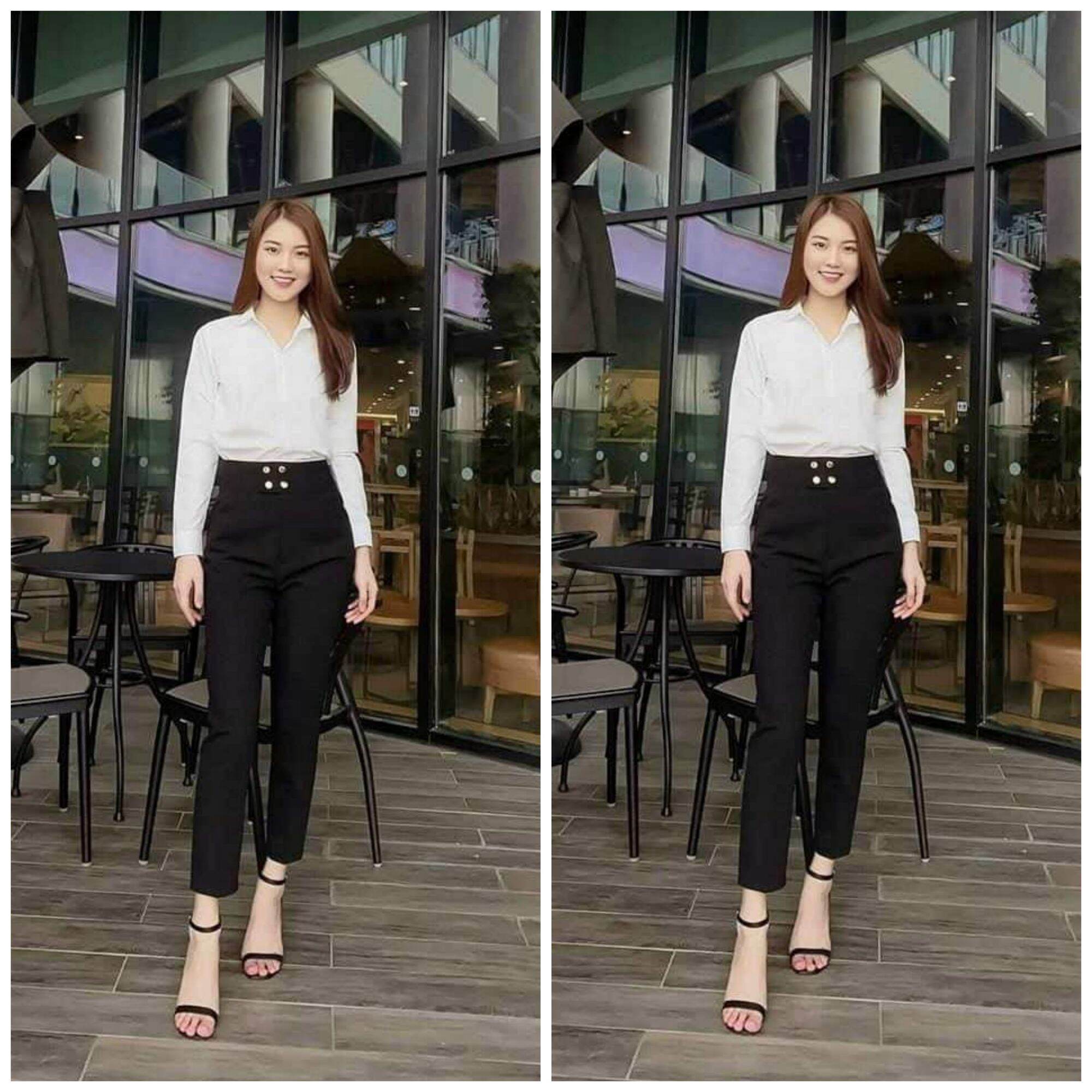 Quần baggy nữ 4 khuy cao cấp , quần tây baggy công sở thiết kế 4 khuy