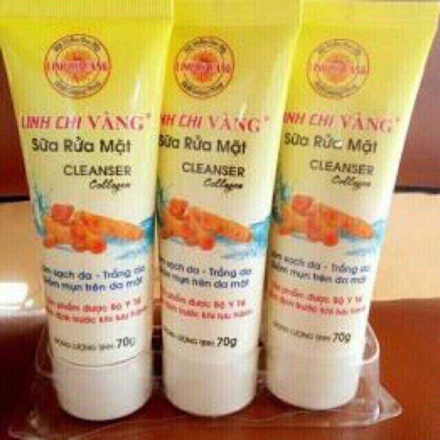 Sữa Rửa Mặt Sạch Mụn Trắng Da LINH CHI VÀNG