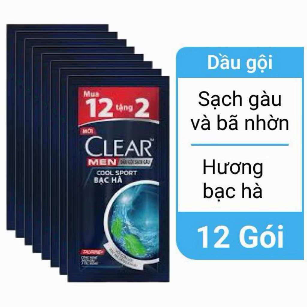 Combo 5 dây dầu gội clear men hương nước hoa gỗ & phong lữ 5gx14 và bạc hà mát lạnh